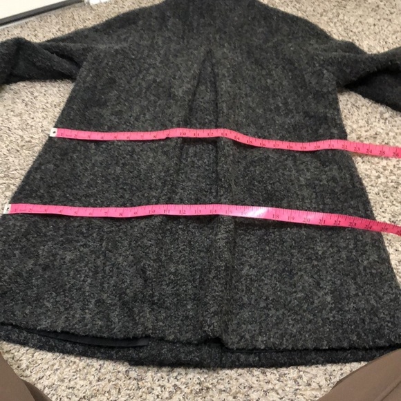 Sandro Pea Coat Peacoat Size 12 Gray Fuzzy Wool Blend - Picture 9 of 14